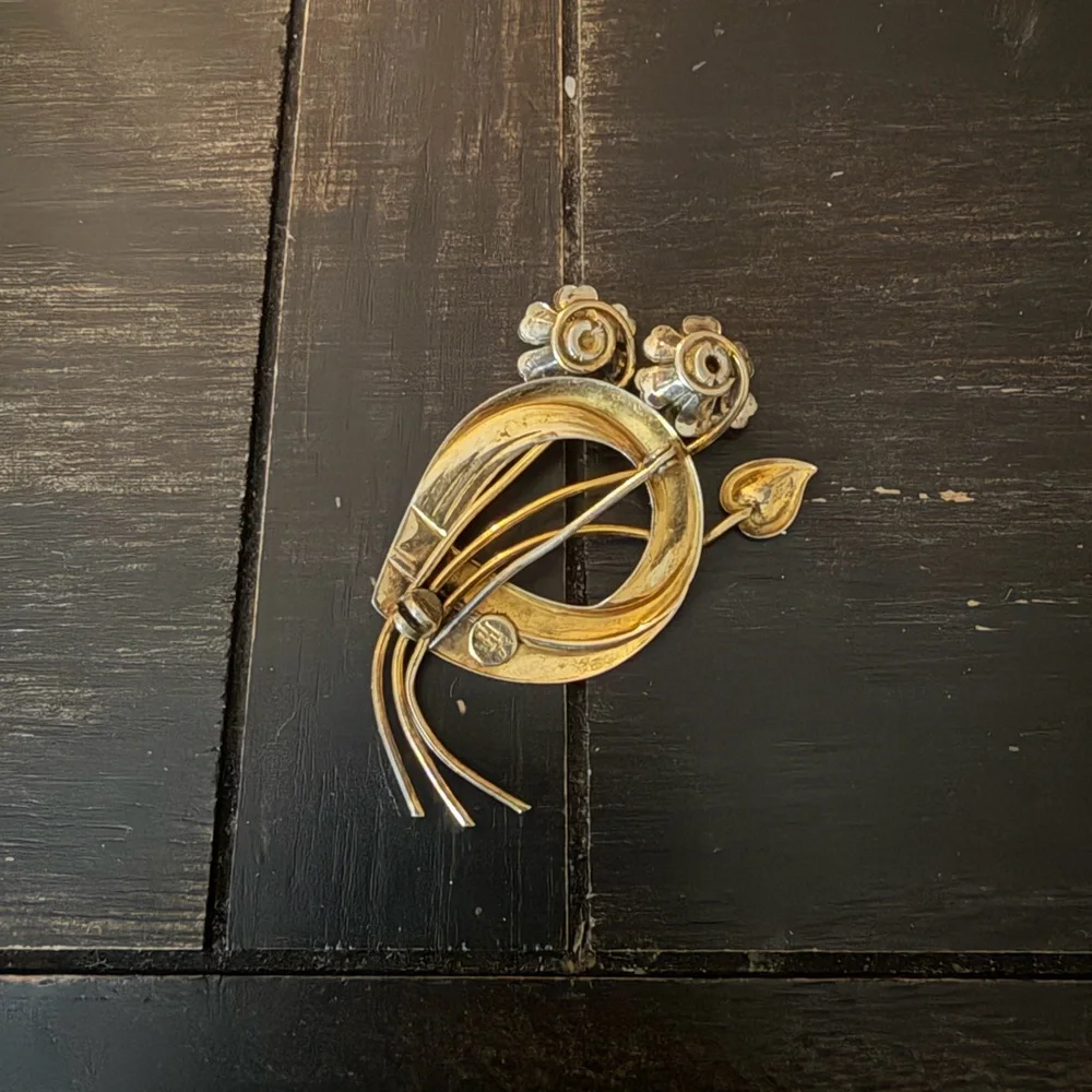 Harry Iskin Gold Filled Floral Brooch
